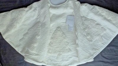 FALDA ÁRBOL SHABBY CHIC Marfil Tejida Copetuda Árboles de Navidad Metálico Brillo 50" Foto 1 de 4