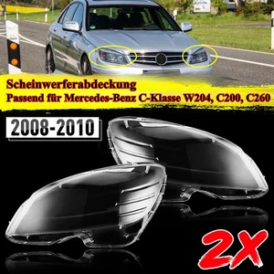 Paar Scheinwerferglas Streuscheiben für Mercedes C-Klasse W204 2008-2010 - Bild 1 von 13