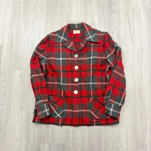 Vintage Pendleton 49er Blazer Jacke Damen groß rot kariert 100% Schurwolle 50S - Bild 1 von 9