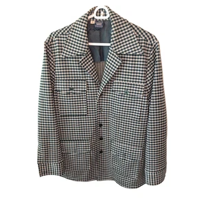 Arnold Palmer Outer Shirt Jacket Vintage 80s Robert Bruce Herringbone Green M - Picture 1 of 4