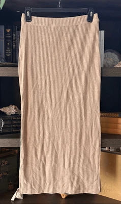 Abercrombie & Fitch Tan Ribbed Stretch Knit Pencil Skirt Size Small - Image 1 of 4