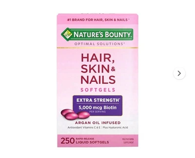 Vitaminas Nature's Bounty para cabelo, pele e unhas força extra, 250 ct. - Imagem 1 de 4