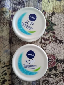 NEU ZWEI Nivea SOFT Feuchtigkeitscreme Tube 200ml 6,7 Oz Deutschland Jojoba/Vitamin E  - Bild 1 von 7