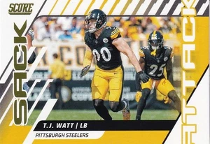 2025 Score - Sack Attack Gold Foil TJ Watt #8 - Steelers - Picture 1 of 2