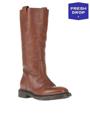 RRP€426 MOMA Leather Knee High Boots US7.5 UK4.5 EU37.5 Vintage Look HANCRAFTED - Image 1 of 4