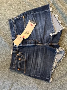 $50 Womens Size 27 Levis 501 Original Cut Off Denim Shorts Light Raw Hem 2 - Picture 1 of 3