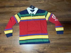 Palace Gap Kids Rugby Shirt Navy Multi Stripe Youth Size Large SS24 Logo 90s - Picture 1 of 7