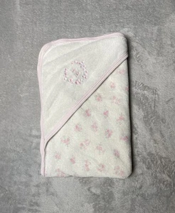 Baby Christian Dior weiß Blumen Babydecke Kapuzenhandtuch rosa Blumen Lovey - Bild 1 von 4
