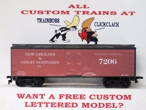 HO SCALE CUSTOM LETTERED NEW ORLEANS & GREAT NORTHERN RR REEFER AVAIL IN O SCALE - Picture 1 of 10