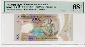 Vanuatu, Reserve Bank P-13 2014 1000 Vatu PMG68 - Picture 1 of 2