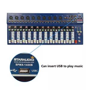 14 Channel Bluetooth Digital Audio Mixer Mixing Stereo 16DSP Stage Live Mixer - Picture 1 of 12