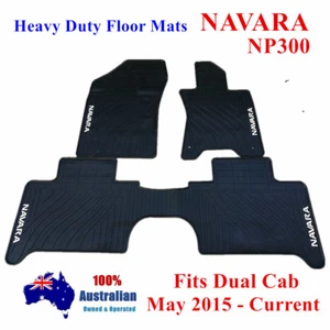 Heavy Duty Rubber Floor Mats for Nissan NAVARA D23 NP300 05/2015 - 2024 Pro 4x - Picture 1 of 3