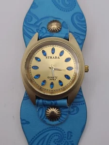 STRADA Ladies WATCH Dial Blue BAND New Battery - Picture 1 of 7