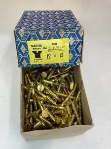 Box Brass Countersunk Screws 1 3/4" x 12 Nettlefolds Slotted Head Part Box 100 - Picture 1 of 24