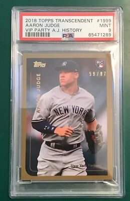 2017 TOPPS TRANSCENDENT VIP PARTY AARON JUDGE RC 1999 PSA 9 /87 - Image 1 of 3