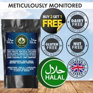 Halal Collagen Bovine Peptides Protein Powder Hydrolysed Hair Skin Nails Joints - Picture 1 of 11