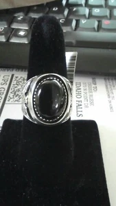 Anillos de plata esterlina American Indian Thunderbird (Ford) Negro Onix Talla 10.7 11 - Imagen 1 de 5