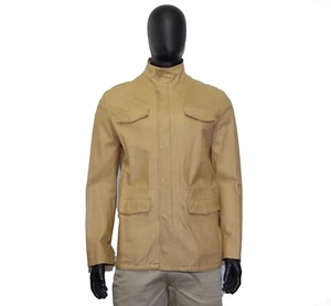 AUTHENTIC Men's Seraphin Zip Jacket 52IT 42US/UK Light Brown 100% Leather France - Picture 1 of 12