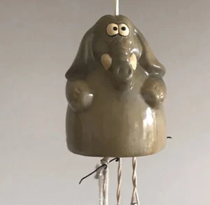 Hanging Elephant Garden Ornament With Metal Wind Chimes - Picture 1 of 4