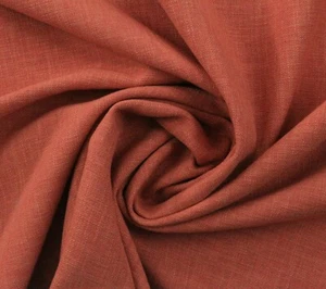 BALLARD DESIGNS BELVIN CINNAMON CLAY RED SOLID LINEN BLEND FABRIC BY YARD 56"W - Picture 1 of 5