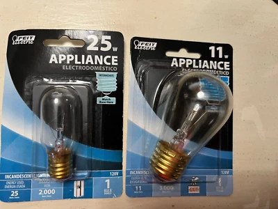 Feit Electric BP25T8N 25w 120v & BP11S14 11w Appliance Bulb #3025 - Image 1 of 3