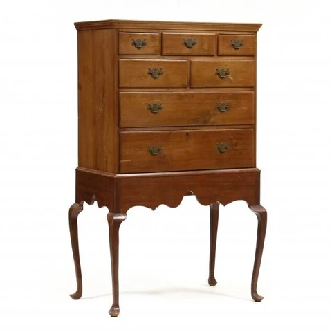 American Antique Queen Anne Walnut Highboy  19thc Cover