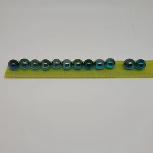 Vintage Blue Irridescent Glass Marbles Misc *Lot of 12* - Picture 1 of 1
