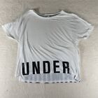 Under Armour Women T Shirt Heatgear Short Sleeve Logo White Size Large