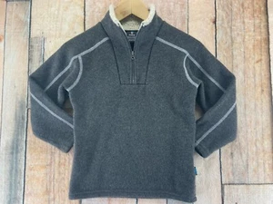 KUHL 1/4 Zip Pullover Sweater Jacket Sherpa Fleece Kids Youth XS 5-6 Gray - Picture 1 of 24