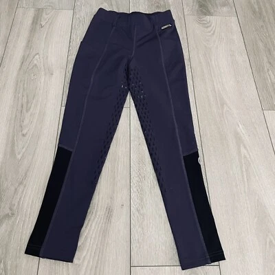 KERRITS Adolescentes Niñas M Asiento Completo Nalgas Azul MALLAS DE MONTAR LEGGINGS ELÁSTICOS Foto 1 de 4