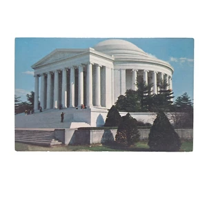 Tarjeta postal cromada Jefferson Monument Washington DC sin enviar - Imagen 1 de 2
