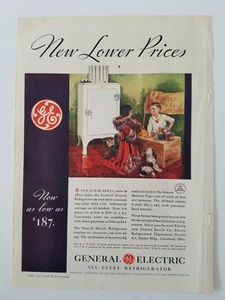 1932 GE General Electric todo acero refrigerador monitor niños muñeca perro anuncio - Imagen 1 de 1