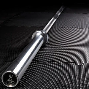 Barra de barra olímpica Elite Exersci 7 ft cromo/negro 2" - 20 kg, carga máxima 300 kg - Imagen 1 de 3