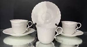 White Silk--Mikasa--Set of (3) Cups & Saucers--Appear Unused--No Issues--BUY IT - Picture 1 of 6