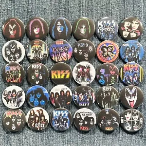 KISS 70's 80's Music 1.25" Pinback Buttons Classic Rock Metal Hair Band, 30 Pins - Picture 1 of 9