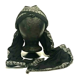 Handbemalter schwarz & weißer Stoffhut mit Karton 56-57 cm innen Größe 7 - 7 1/8 - Bild 1 von 8