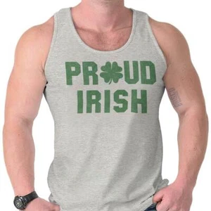 St Patrick's Day Proud Irish Shamrock Clover Tank Top T Shirts Tees Men Women - Picture 1 of 10
