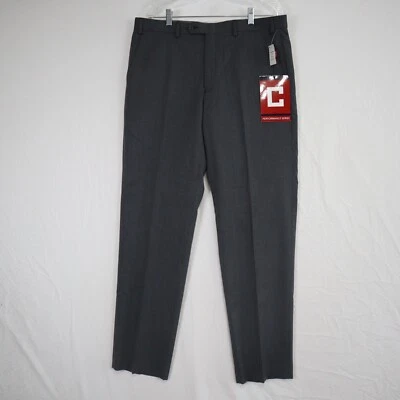 Chaps Pants Mens 36x32 Performance Series Wool Blend Dress Suit Gray Striped NWT - Image 1 of 4