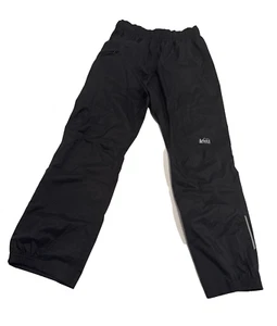 REI Rainwall Pants Youth Kids 10-12 Rain Black Waterproof Breathable - Picture 1 of 9