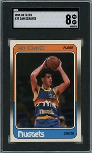 DAN SCHAYES SGC 8 1988-89 FLEER #37 DENVER NUGGETS - Picture 1 of 2