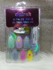 Claire's Pastel Pink Valentine Heart Love Nail Stiletto with GLUE - Picture 1 of 2