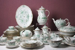 Meissen Kaffee und Ess Service Dekor Indisch grün einzeln verkaufen 1. Wahl TOP - Bild 1 von 91