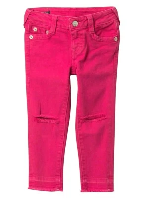 Pantalones de mezclilla ajustados True Religion para niños y niñas Casey desgastados al tobillo rosa fucsia talla 4 Foto 1 de 4