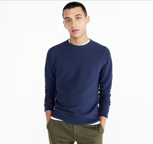 J CREW Cotton crewneck sweater in garter stitch  H6060 - Picture 1 of 8