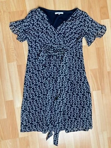 Abito premaman di Noppies, chiffon, blu scuro con fantasia a foglie, taglia XS - Foto 1 di 3