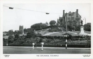 REAL PHOTOGRAPHIC POSTCARD OF THE ESPLANADE, ROCHDALE, LANCASHIRE BY LILYWHITE - Picture 1 of 2