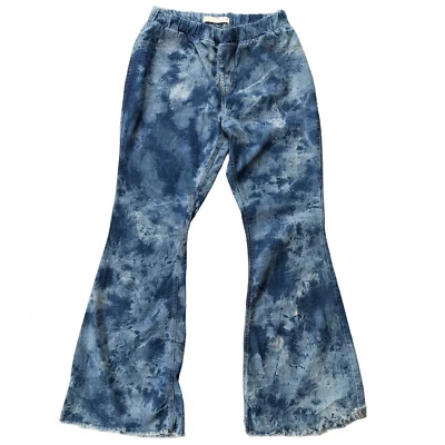 Pantalones de mezclilla Cato para mujer talla 10 tiro alto pierna acampanada azul tie dye dobladillo crudo Foto 1 de 4