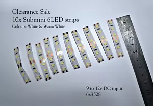 CLEARANCE LOT SALE LED OO HO SUBMINI 10x6LED 9v12v SMD ADHESIVE LIGHT STRIPS - Foto 1 di 1