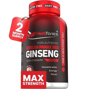 Korean Red Panax Ginseng 1500mg - High Potency Ginseng for Energy, Performanc... - Picture 1 of 9
