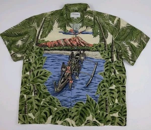Vintage 90s Kalaheo Multicolor Hawaii Pattern Camp Shirt USA XL Rayon Cotton - Bild 1 von 6